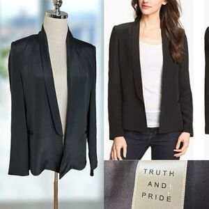 TRUTH AND PRIDE 100% Silk Shawl Lapel Blazer Cardigan Size S